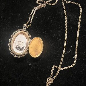 Vintage PR.ST.CO WWII US Military 12KT over 925 MOP Sweetheart Locket Necklace